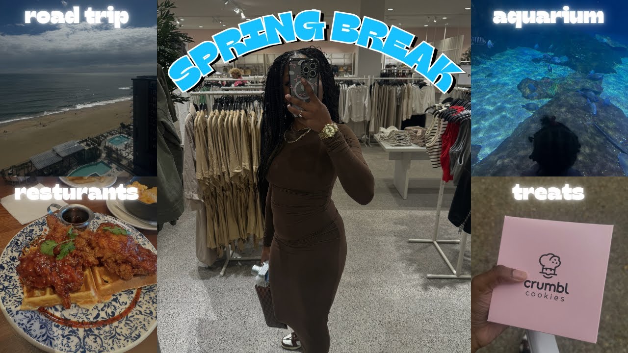 TRAVEL VLOG: SPRING BREAK IN VIRGINIA BEACH | road trip + aquarium + mall + new restaurants & more