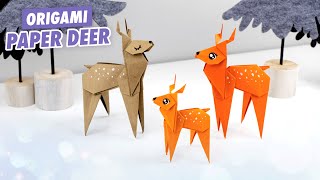 Origami Paper Deer | How to make paper reindeer