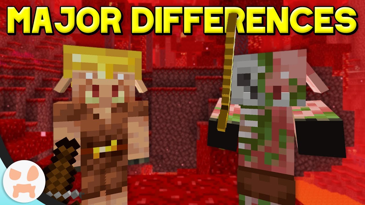 Every Major Difference Between The Piglin And Zombified Piglin Minecraft 1 16 Nether Update Youtube
