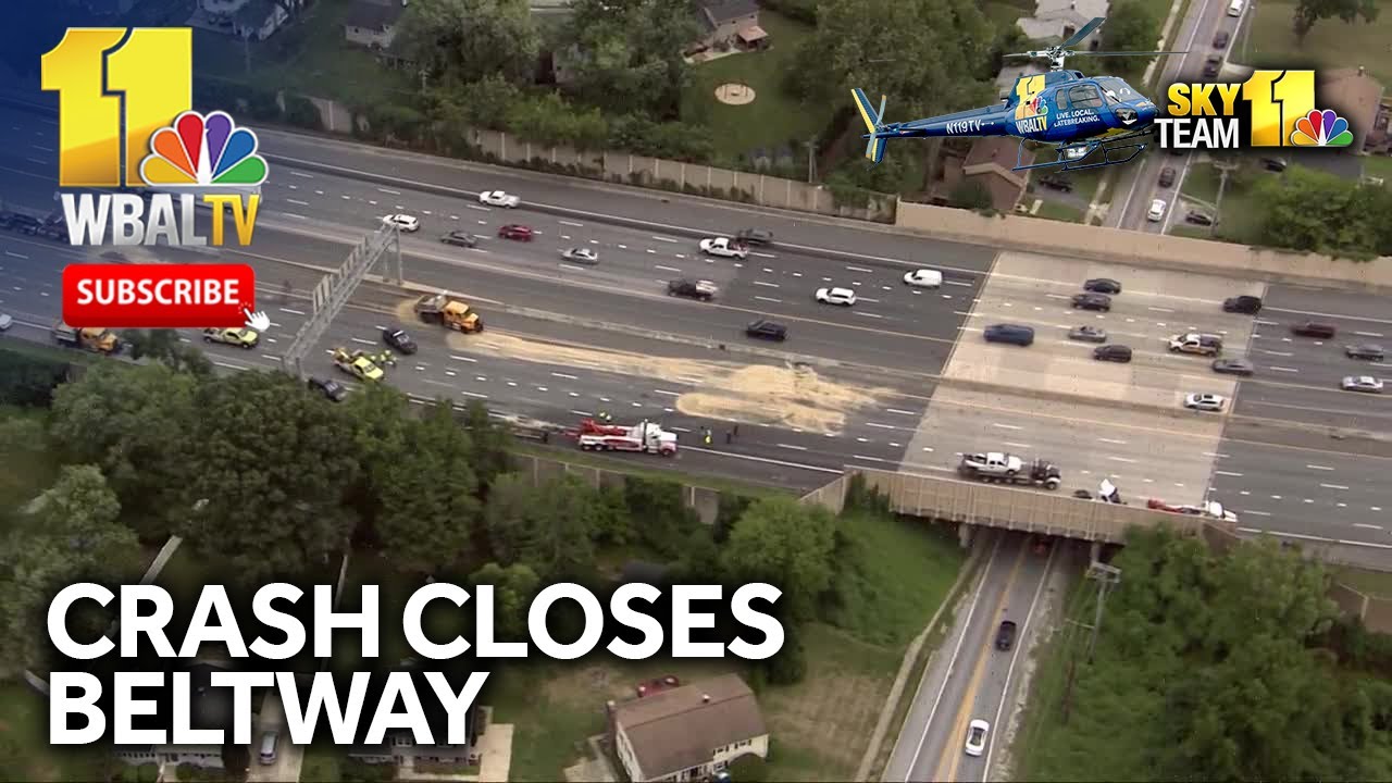 Crash closes Beltway's Outer Loop at JFX - YouTube