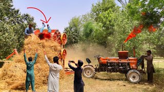 old 480 tractor with thrasher machine | thrasher accident | old harvesting technique in pakistan