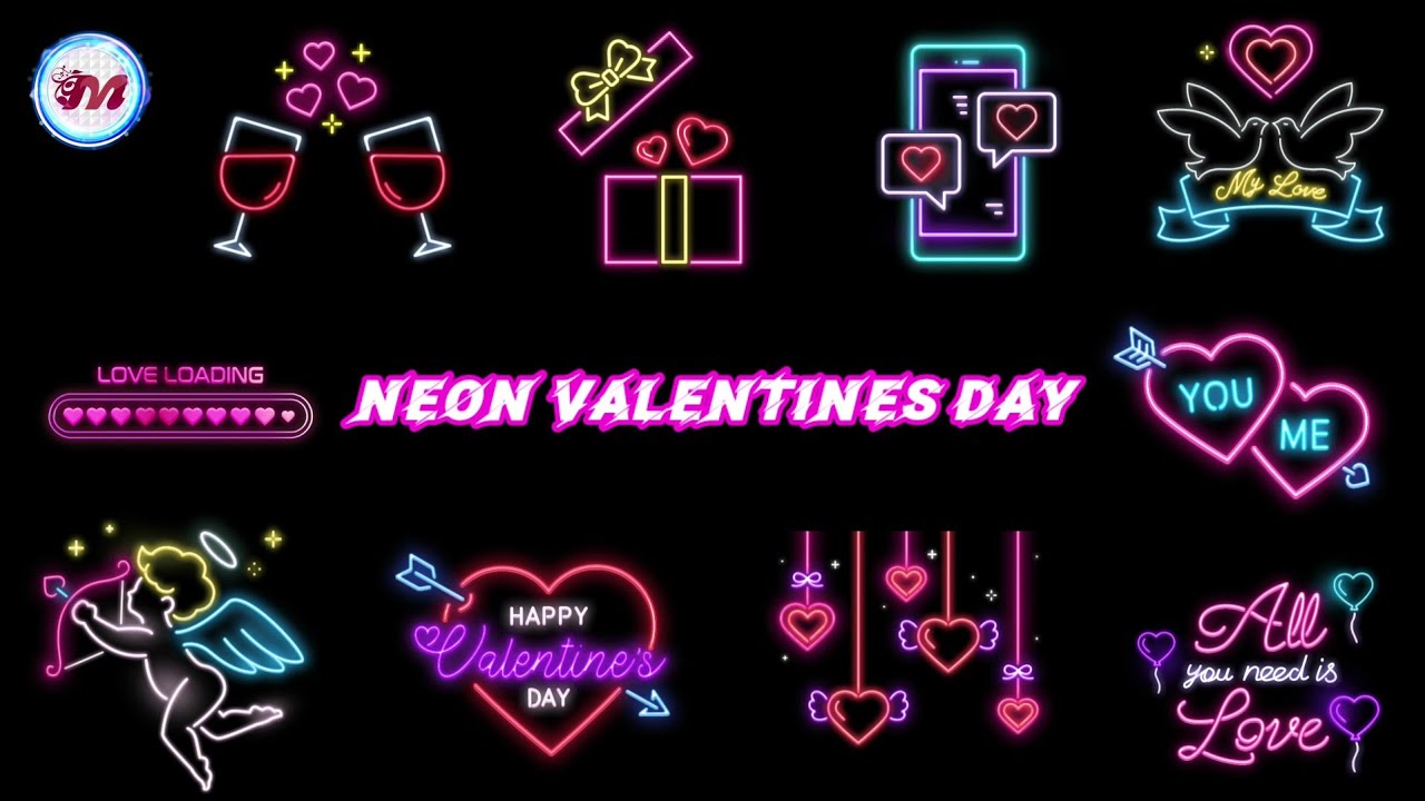 GREEN SCREEN NEON VALENTINES DAY EFFECTS