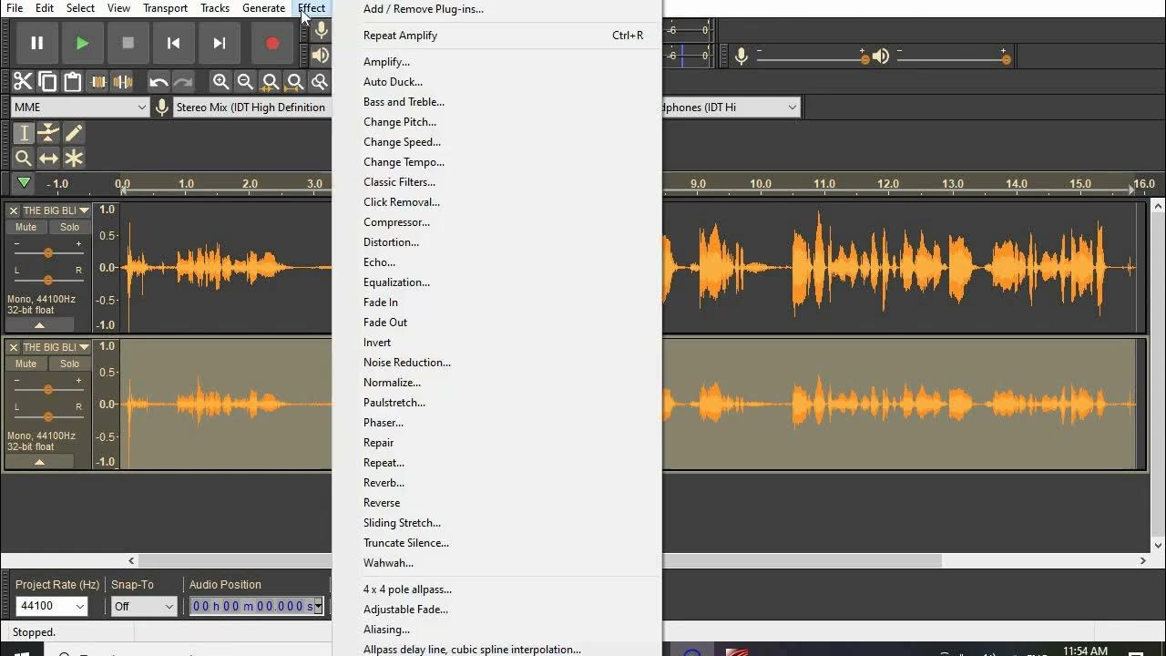 Adjust LEFT or Right channel of an Audacity sound clip seperatly. YouTube