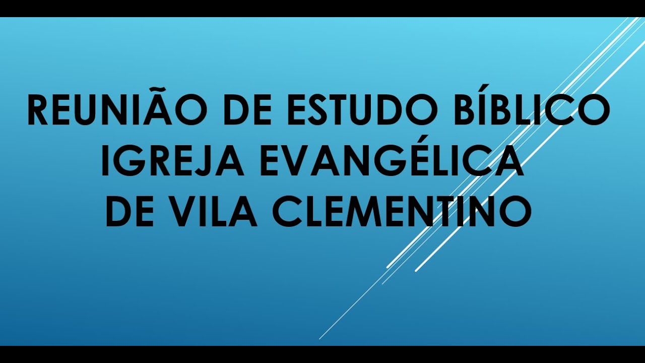 Reunião de estudo bíblico - 18/01/26: Ir. José Severino