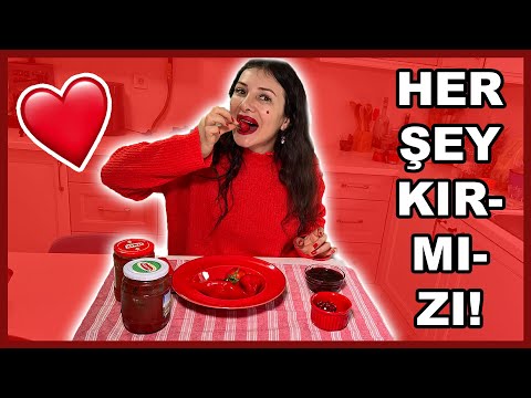 BİR GÜN BOYUNCA TEK RENK KIRMIZI **HER ŞEY KIRMIZI** Dobişko Tv