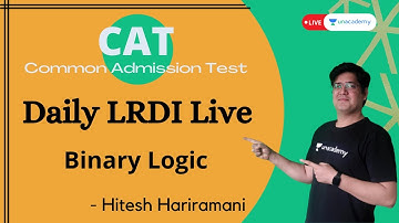 Daily Live | Strategy to LRDI - Binary Logic | Hitesh Hiraramani Unacademy CATalyst