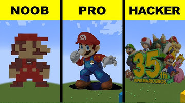 Pixel Art : NOOB vs PRO vs HACKER : Super Mario in Minecraft