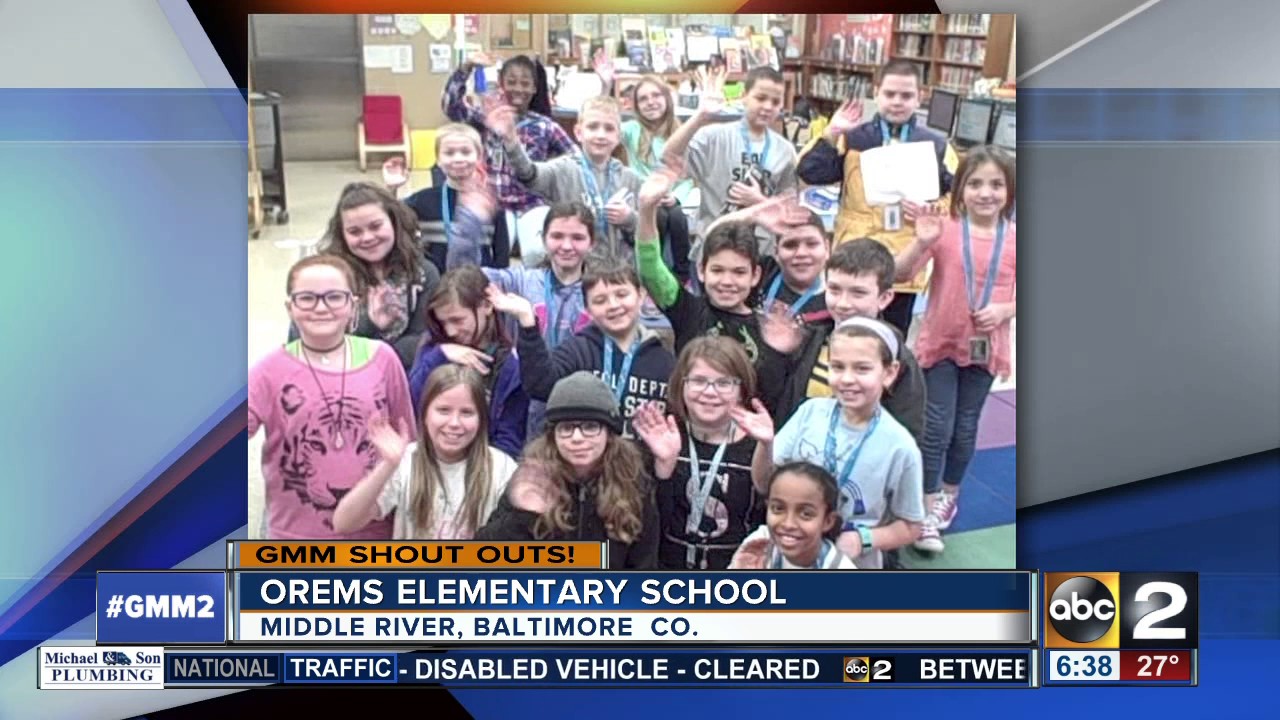 Orems Elementary School students give a GMM shout out