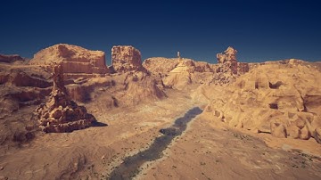 Simulating Arid Terrain With Aeolian Erosion - Final Scene