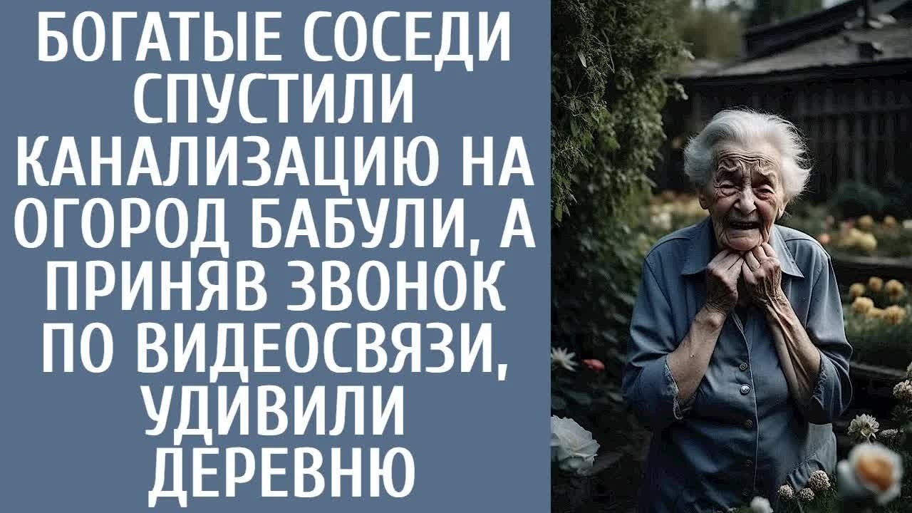 Богатые соседи спустили канализацию на огород бабули,а приняв звонок по видеосвязи, удивили деревню.