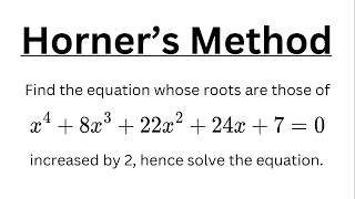 Solve Quartic Equations with Horner's Method | Give It a Try! Guide