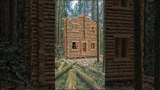 Epic Forest Cabin Build Timelapse | From Raw Wood to Dream House in the Woods 🌲