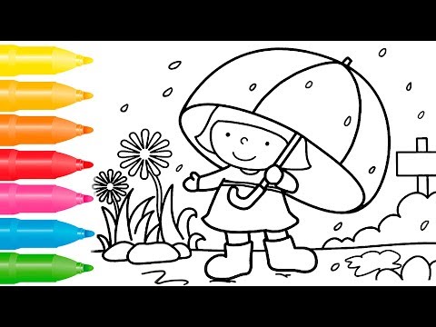 coloring-pages-for-kids:-rainy-day-|-easy-drawing-for-children
