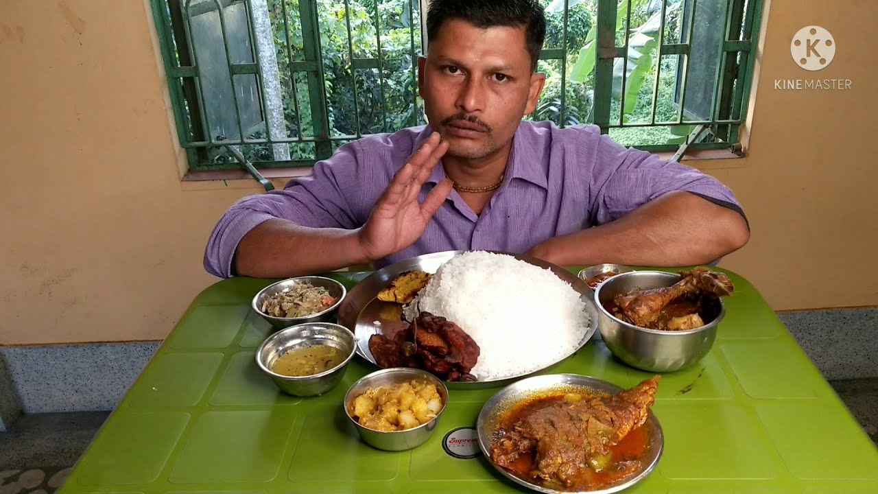 Fantastic Eating Show | Rice with Chomchom Vola Mach | Chicken Kosha ...