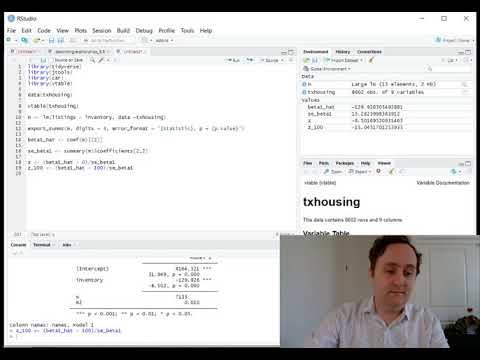 Econometrics: Applying Hypothesis Testing in R - YouTube