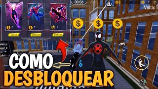COMO DESBLOQUEAR A SKIN DO HOMEM ARANHA NO MODO PARKOUR DO ARANHAVERSO - HOMEM-ARANHA FREE FIRE