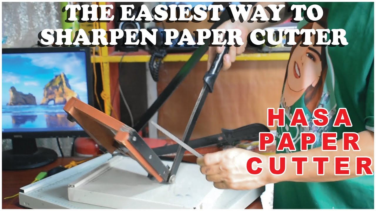 SHARPEN PAPER CUTTER USING SLIM TAPER FILE PAGHASA NG PAPER CUTTER