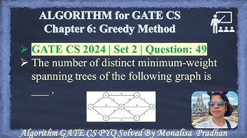 GATE CS 2024 | Set 2 | Question: 49  The number of distinct minimum-weight spanning trees of the