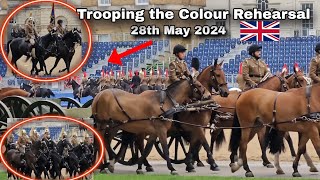 IMPRESSIVE Trooping the Colour Rehearsal at Horse Guards Parade - 28th May 2024