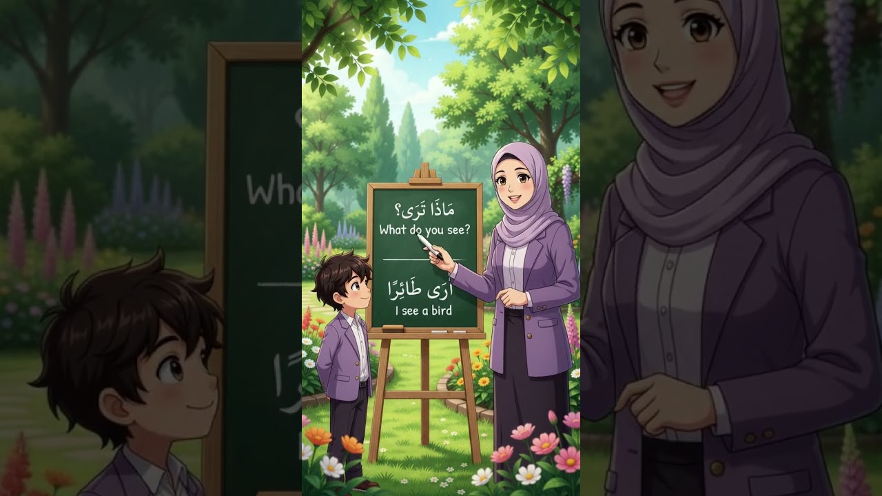 what do you see? I see a Bird. Arabic English languages for beginners!
