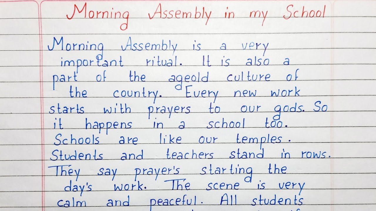 school assembly essay in english