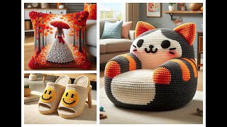 Lazy sofa, cushions and slippers (share ideas)#crochet #knitted #design #cushion