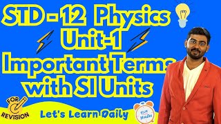 12th Physics Unit-1 🎓 One Word Questions (Terms + SI Units) | Exam Booster 💥#std12physics