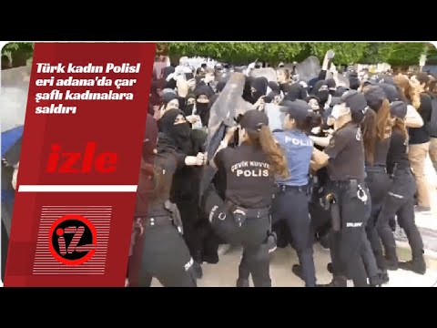 Türk Kadın Polisleri Adana'da Çarşaflı Kadınlara Saldırdı izle