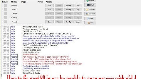 Port 80 in use by Unable to open process  with PID 4 on XAMPP not start Windows 10