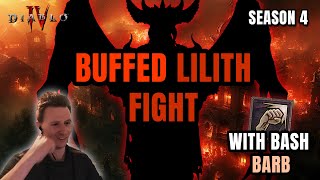 NEW LILITH FIGHT IS TOUGH! Full Fight with Bash Barb - Season 4 Diablo 4