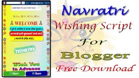 Navratri Wishing Script Free Download for Blogger in Hindi