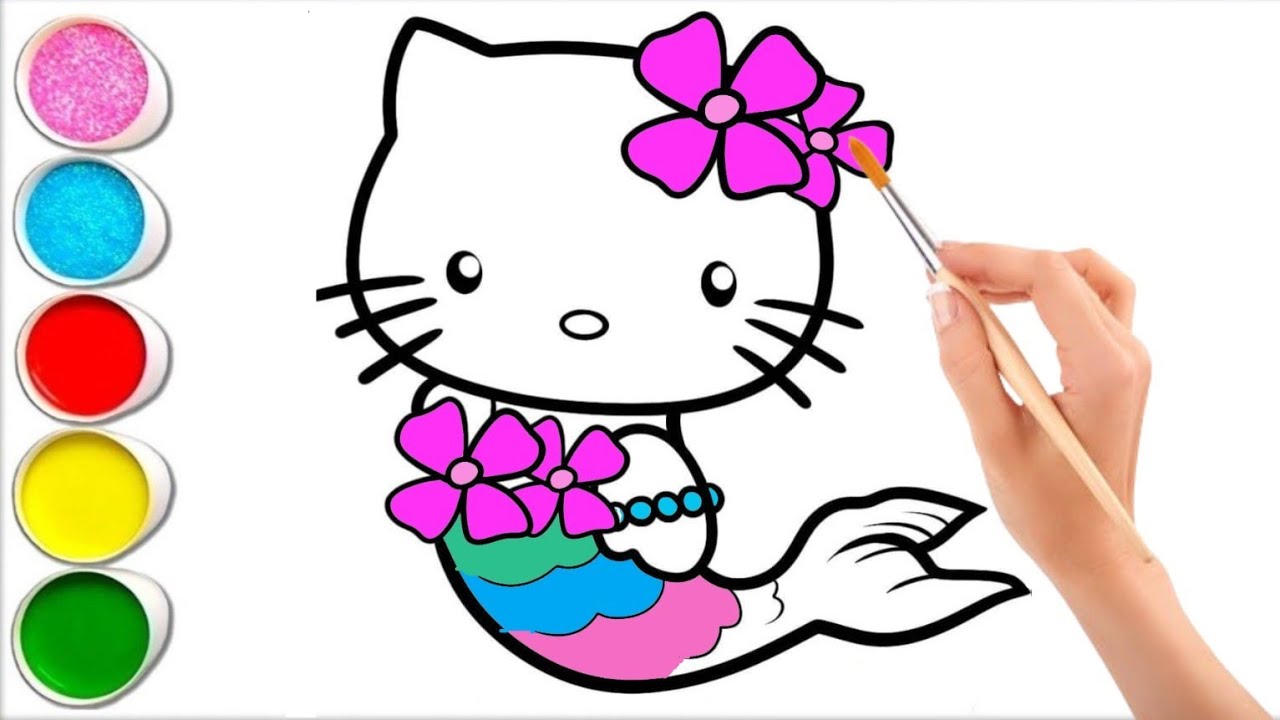 How to Draw a Hello Kitty Mermaid Step by step |Cute Hello Kitty ...