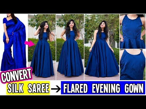 old saree to evening gown