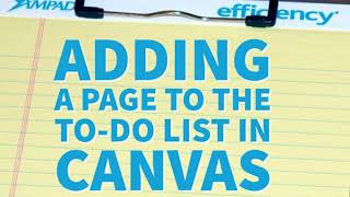 Adding a Page to the To-Do List in Canvas