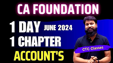 1 Day 1 Chapter I CA Foundation June 2024 I Accounts Classes I #ctcclasses #cafoundationjune2024