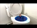 Going under in worlds largest toilet blue swimming pool