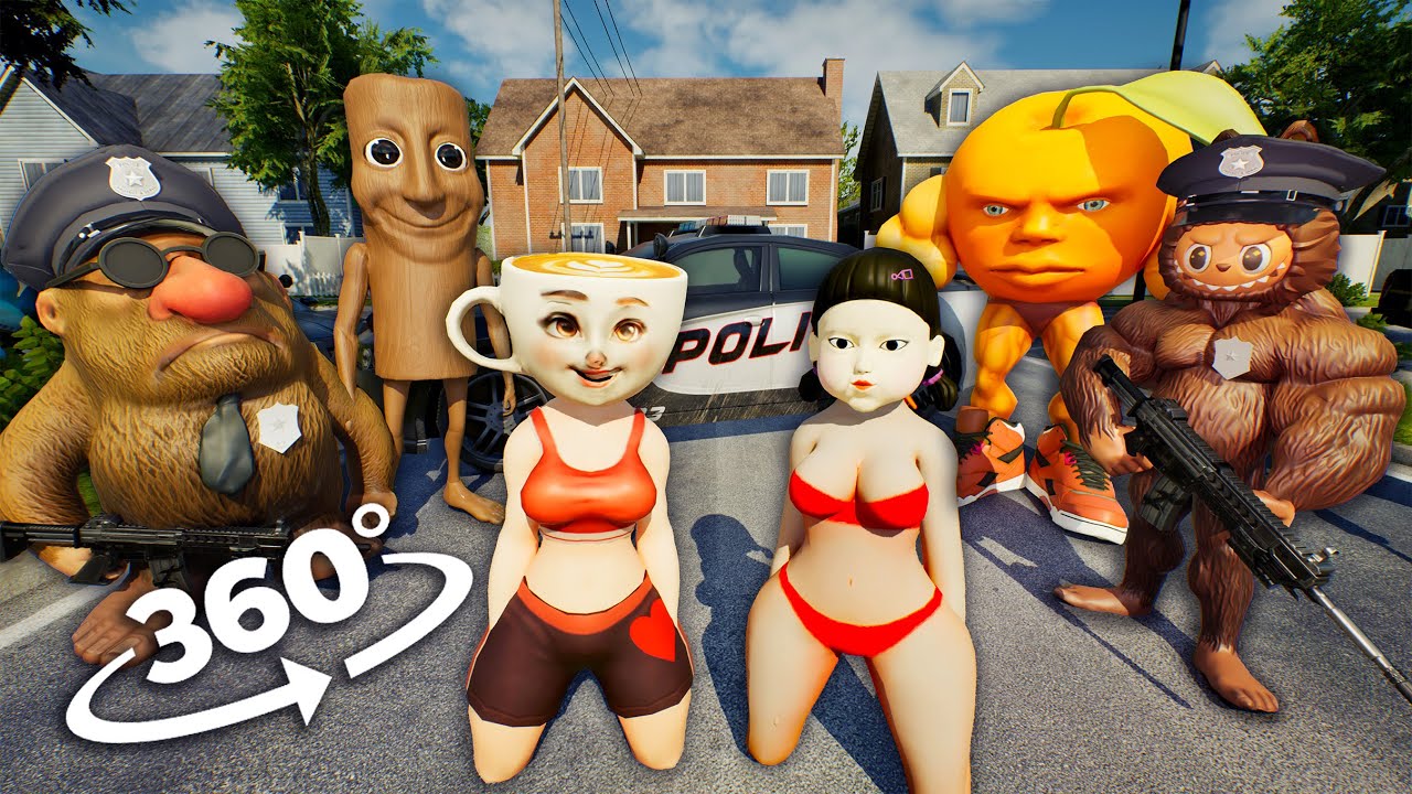 Police Arrest ! Ballerina Cappuccina & Squid Doll Caught? | Part2 | 360° 8K VR