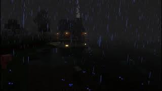 🌧 Minecraft Heavy Rainfall and Lakeshore Cabin Ambience w/music 🌧
