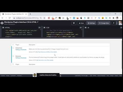 Wordpress Plugins Interface CSS & HTML