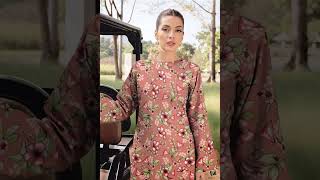 *Peach 🍑 Printed 3Pcs Dobby Lawn Suit for Girls order my Instagram account DM subscribe 🔔 my channel