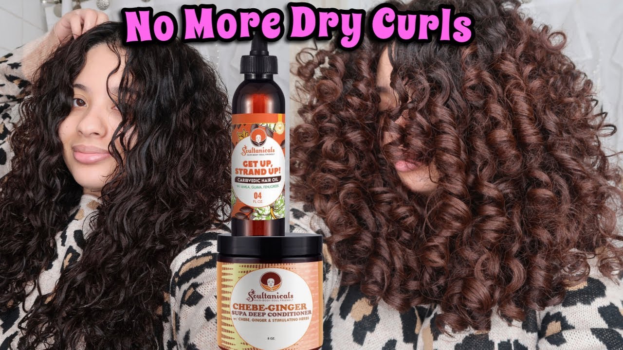 Soultanicals Chebe-Ginger Deep Conditioner + Caribvedic Oil Give my DRY Curls the BEST Moisture