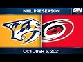 NHL Pre-Season Highlights | Predators vs Hurricanes – October 5th, 2021