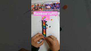 Flat Peyote Stitch Rainbow Cuff Tutorial | Colorful Beaded Cuff Design