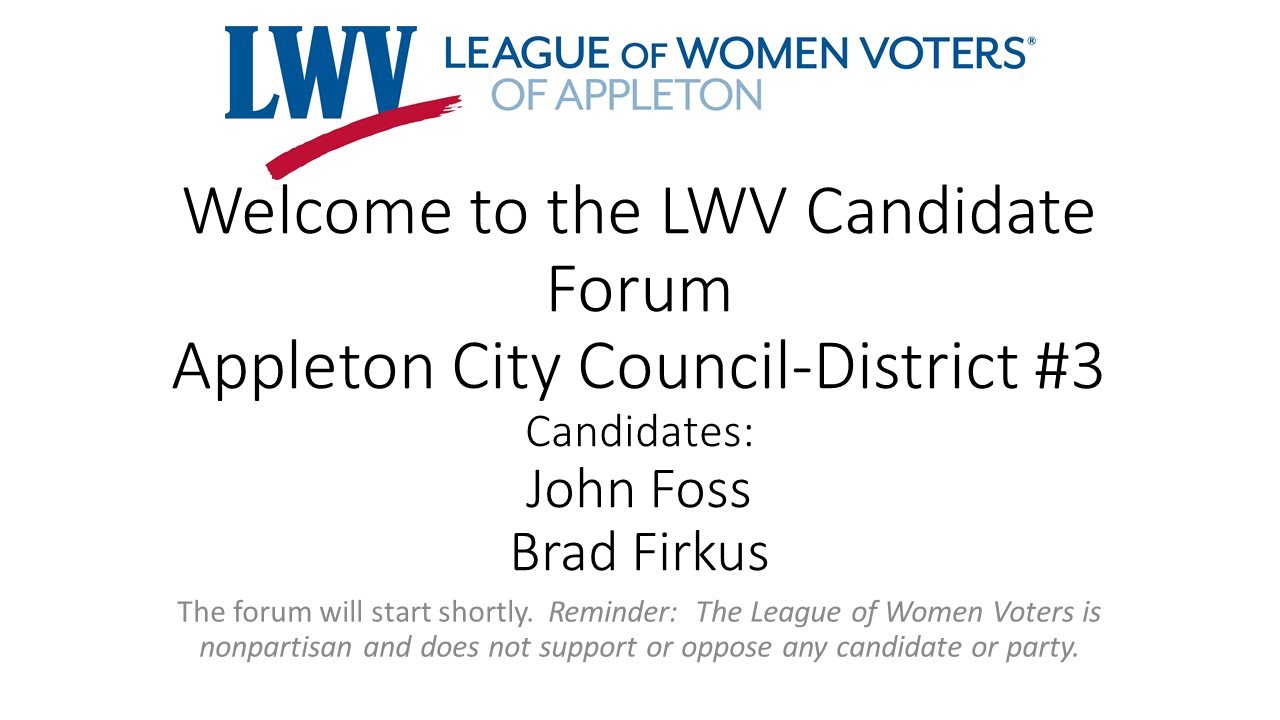 Appleton City Council District 3 Candidate Forum YouTube