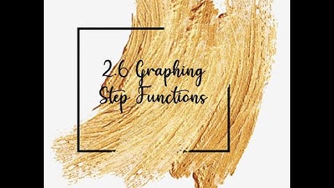 2.6 Graphing Step Functions