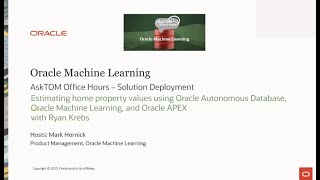 Solution Deployment: Home property values with Oracle Autonomous Database, Machine Learning and APEX screenshot 1