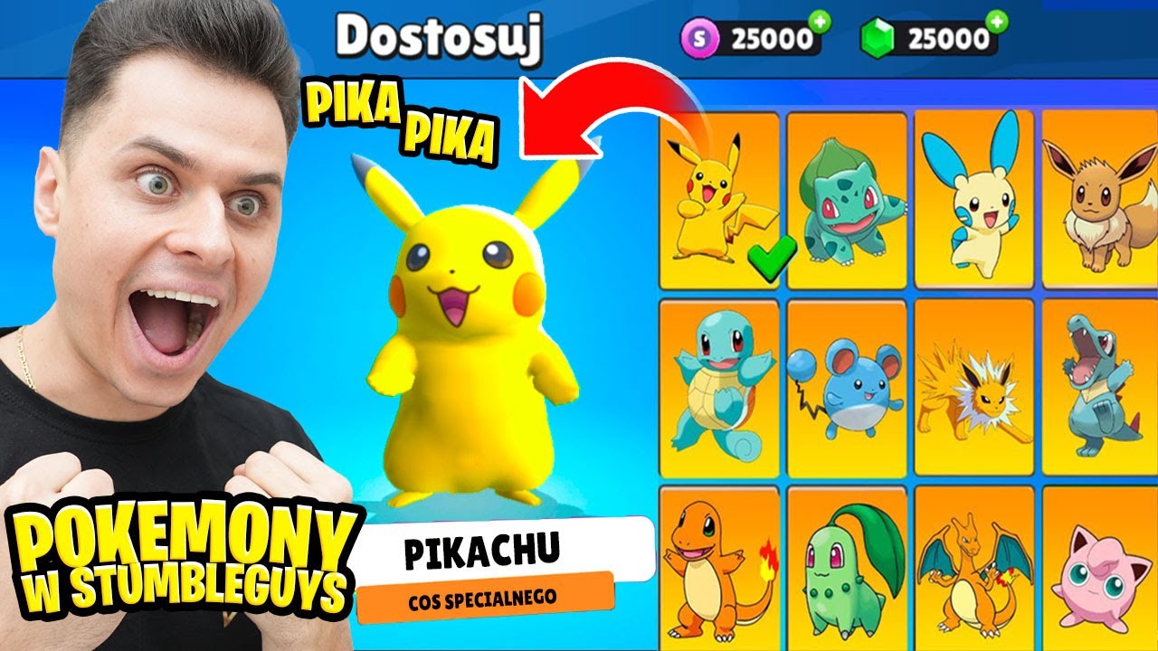 GRAM PIKACHU! SKINY POKEMONÓW W STUMBLE GUYS!