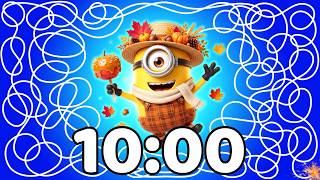 10 Minute Timer 💥 | Minions Autumn Timer Bomb 🍁 | Funny Fall Countdown Adventure!