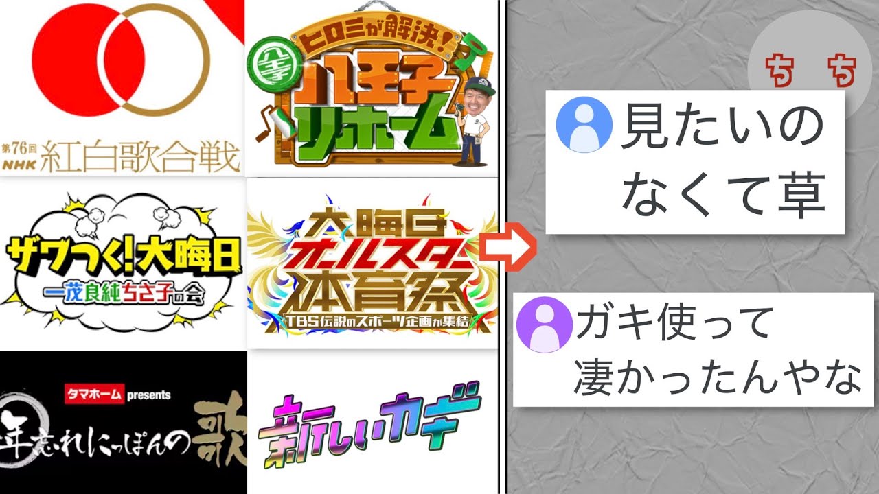 大晦日のテレビ番組、終わるww