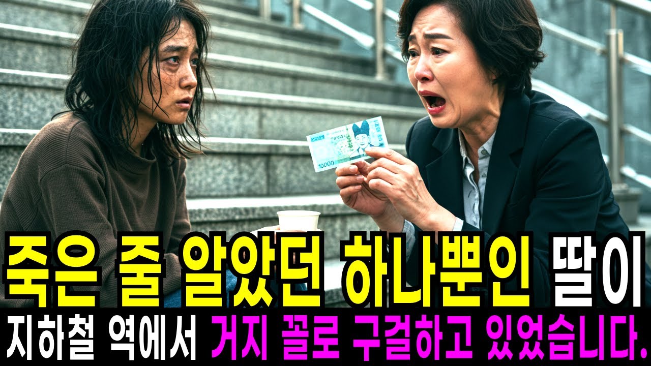 죽은 줄 알았던 하나뿐인 딸이 지하철역에서 거지 꼴로 구걸하고 있었습니다.